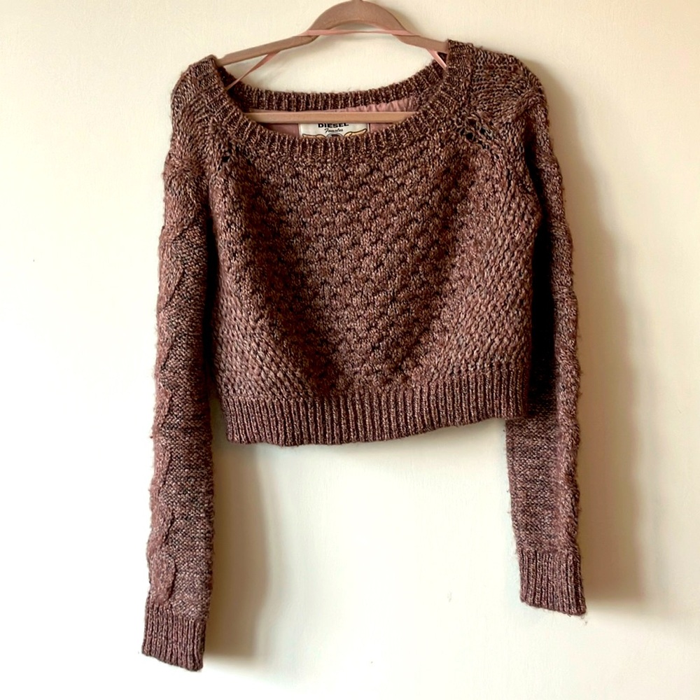 Diesel crop purple sweater